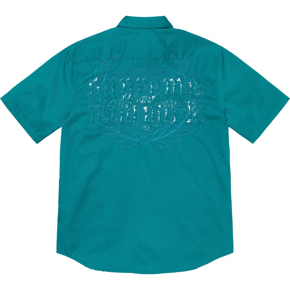 Camisas Supreme Croc Patch S/S Work Aqua | CR385OR