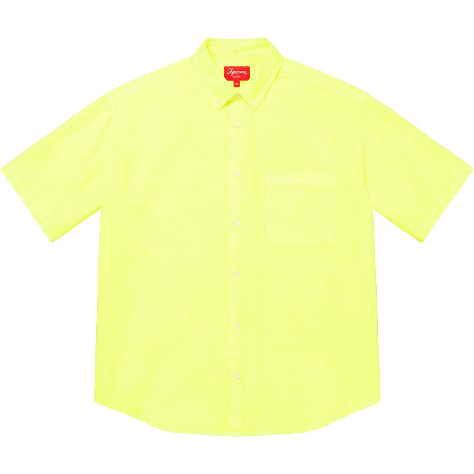 Camisas Supreme Loose Fit S/S Oxford Amarillo | CR382YU