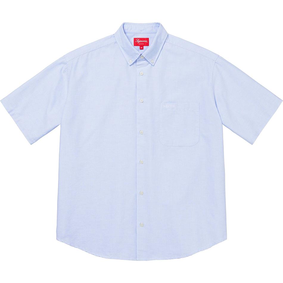 Camisas Supreme Loose Fit S/S Oxford Blancas Azules | CR381TV