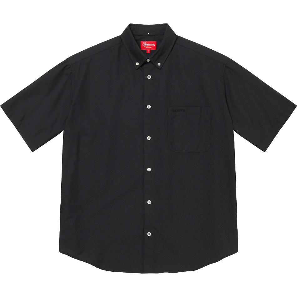 Camisas Supreme Loose Fit S/S Oxford Negras | CR384IS