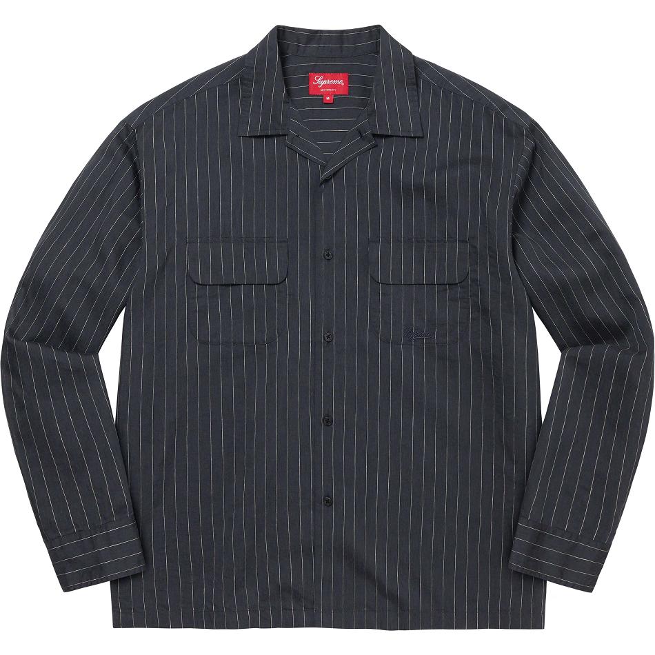 Camisas Supreme Pinstripe Linen Azul Marino | CR372CE