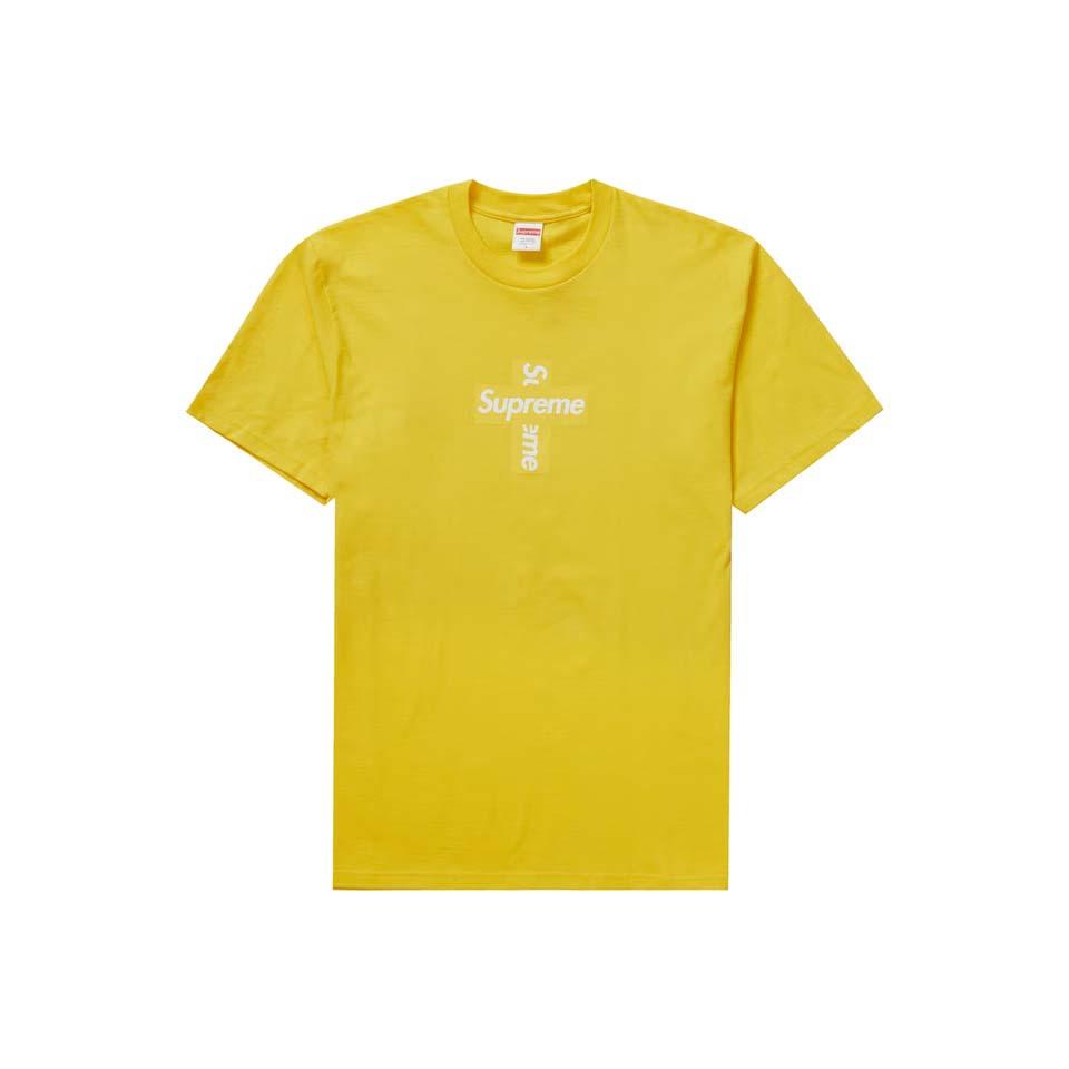 Camiseta Supreme Cross Box Logo Amarillo | CR201UT