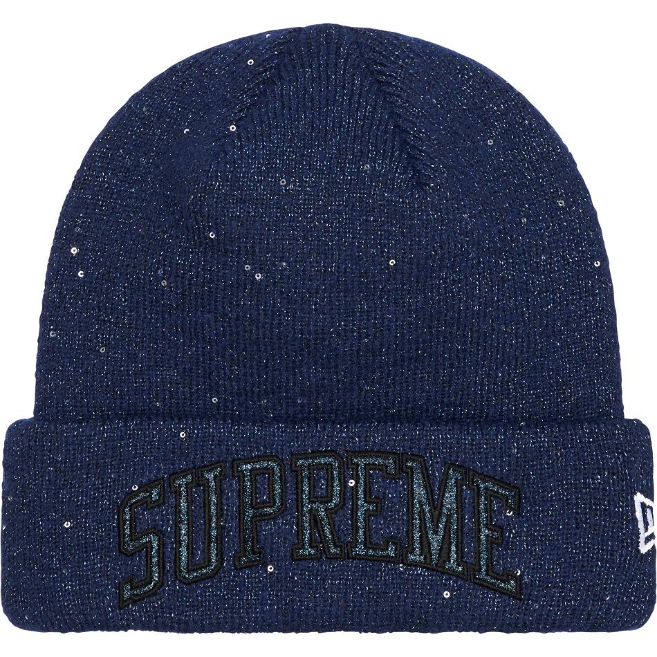 Sombreros Supreme New Era® Metallic Arc Beanie Azul Marino | CR145EX