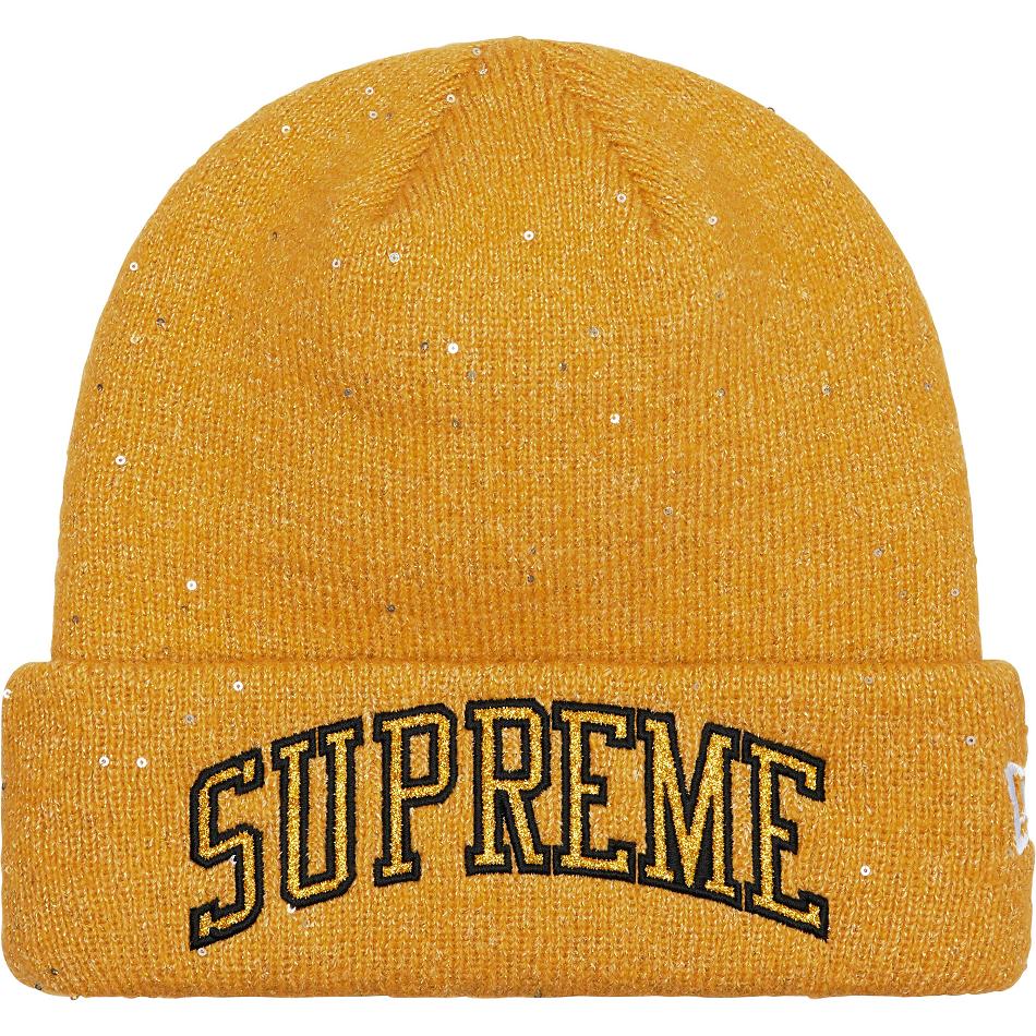 Sombreros Supreme New Era® Metallic Arc Beanie Doradas | CR147TV