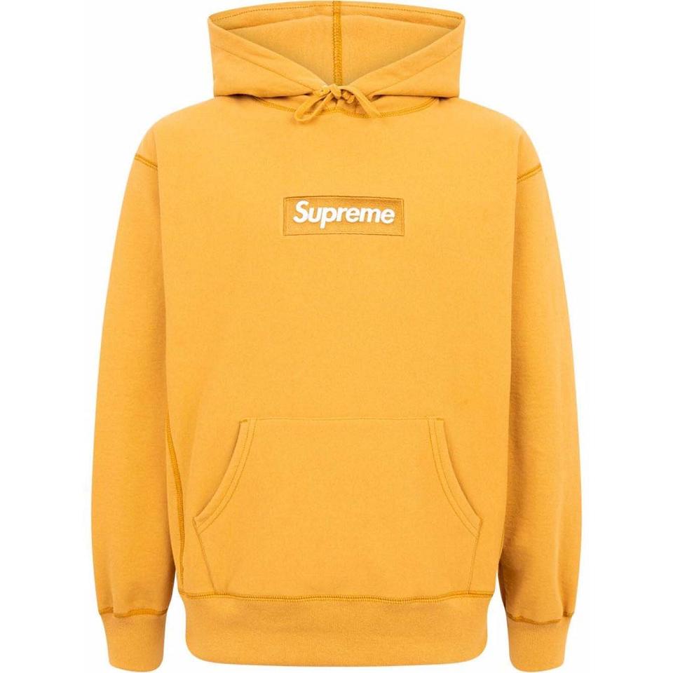 Sudadera Con Capucha Supreme Box Logo Amarillo | CR488IS