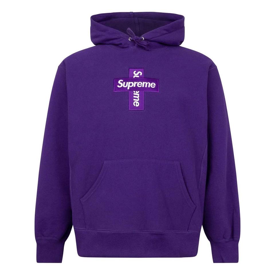 Sudadera Con Capucha Supreme Cross Box Logo Moradas | CR485TV