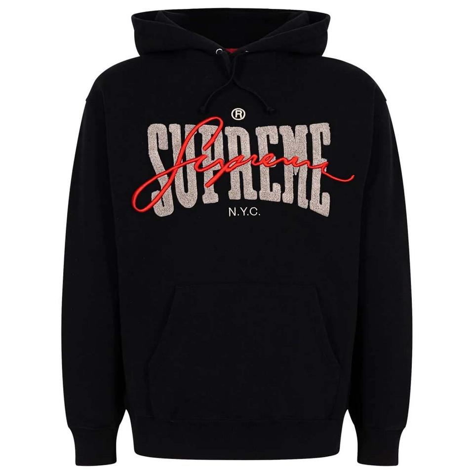 Sudadera Con Capucha Supreme Embroide Chenilles Negras | CR483EX