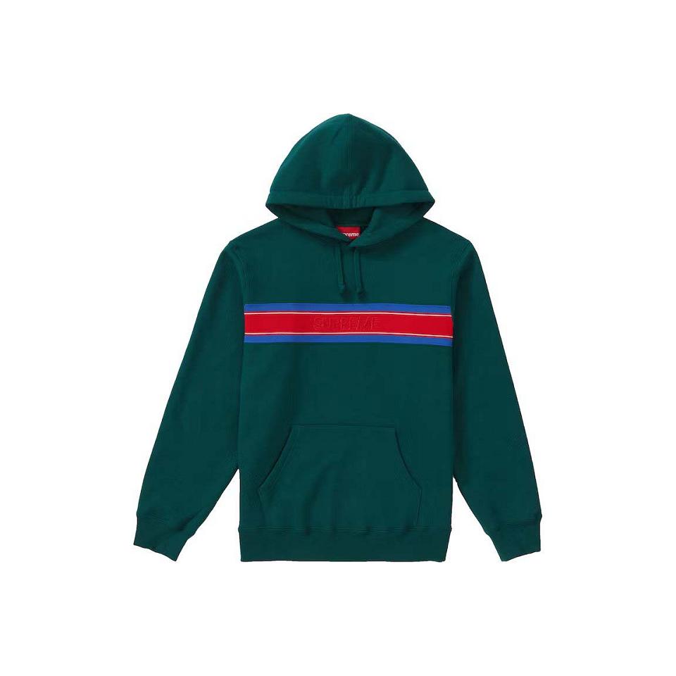 Sudaderas Supreme Chest Stripe Logo Hooded Verde | CR270BC