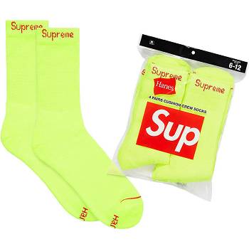 Calcetines Supreme Hanes® Crew Socks (4 Pack) Verde | CR103DN