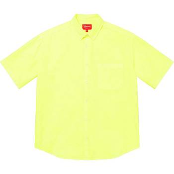 Camisas Supreme Loose Fit S/S Oxford Amarillo | CR382YU