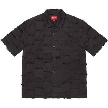 Camisas Supreme Patchwork S/S Negras | CR376MA