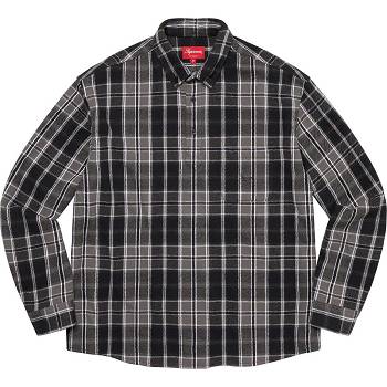 Camisas Supreme Pullover Plaid Flannel Negras | CR379EX