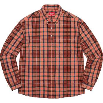 Camisas Supreme Pullover Plaid Flannel Rosas | CR378WY