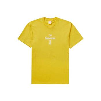 Camiseta Supreme Cross Box Logo Amarillo | CR201UT