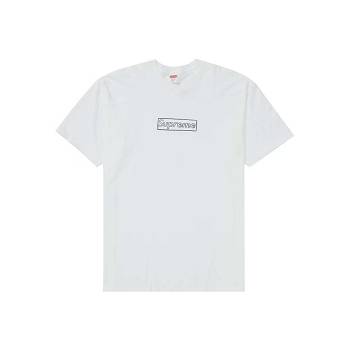 Camiseta Supreme Kaws Chalk Logo Blancas | CR197EX