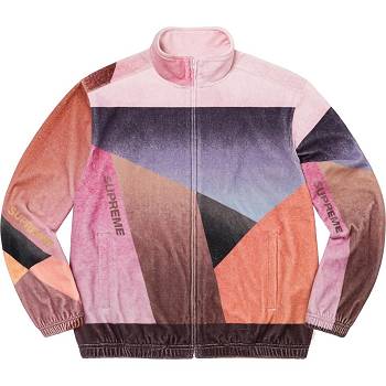 Chaquetas Supreme Geo Velour Track Rosas | CR451VD