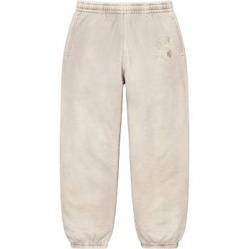 Pantalones Supreme Overdyed S Logo Sweatpant Beige | CR402MA