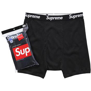 Ropa Interior Supreme Hanes® Boxer Briefs (4 Pack) Negras | CR102SO