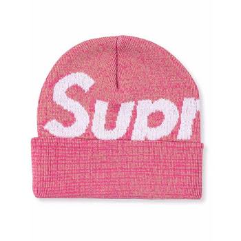 Sombreros Supreme Big Logo Beanie Rosas | CR112CE