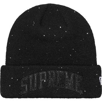 Sombreros Supreme New Era® Metallic Arc Beanie Negras | CR146RW