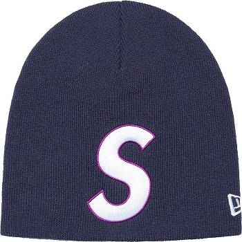 Sombreros Supreme New Era® S Logo Beanie Azules | CR149UT