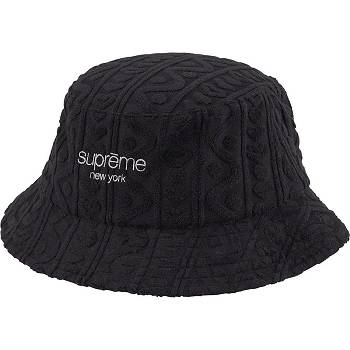 Sombreros Supreme Terry Pattern Crusher Negras | CR141NB