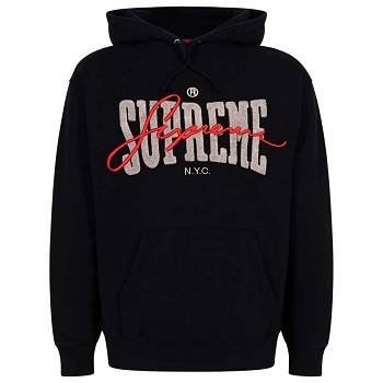 Sudadera Con Capucha Supreme Embroide Chenilles Negras | CR483EX