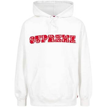 Sudadera Con Capucha Supreme Lace Detail Logo Blancas | CR475XF