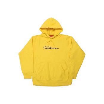 Sudaderas Supreme Classic Script Hooded Amarillo | CR269VD