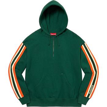 Sudaderas Supreme Half Zip Hooded Verde | CR291LH