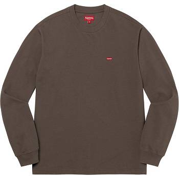 Suéteres Supreme Small Box L/S Tee Marrones | CR341JJ